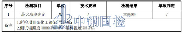 光伏組件檢測(cè)項(xiàng)目結(jié)果